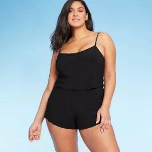 New Aqua Green Brand Black Chain Hardware Romper